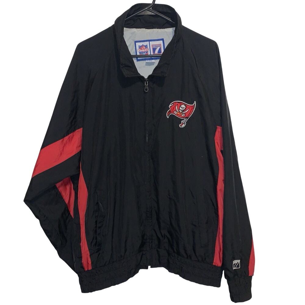 Vintage 90s Tampa Bay Buccaneers NFL Game Day Logo 7 Windbreaker Jacket L